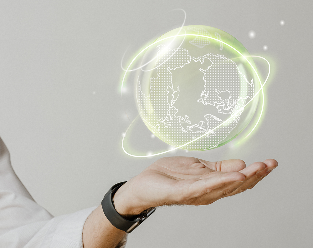 Global environmental sustainability background green technology